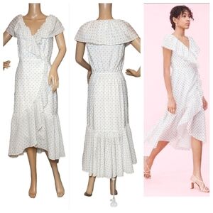 Rebecca Taylor midi wrap ruffle dress.